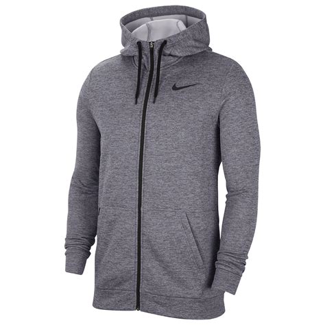 Nike Synthetic Therma Full Zip Hoodie In Charcoal Heatherblack Gray