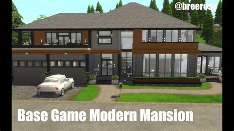 Sims 4 Speed Build Base Game Modern Mansion Youtube