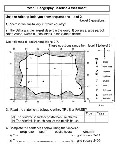 Year 8 Ks3 Geography Baseline Assessment Maps By Eco Boy Teaching