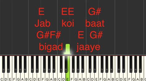 Jab Koi Baat Bigad Jaye Keyboard Tutorial Jabkoibaatbigadjaye Youtube