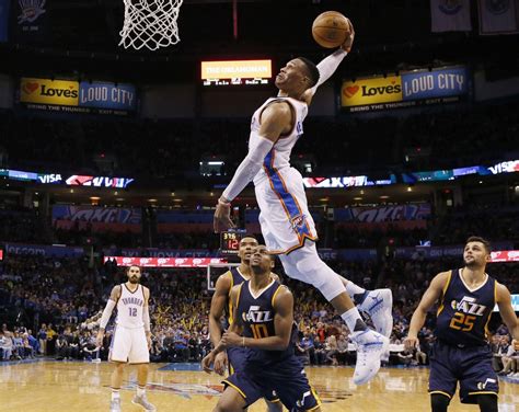 Russell Westbrooks 32nd Triple Double Lifts Thunder Past Jazz Nba