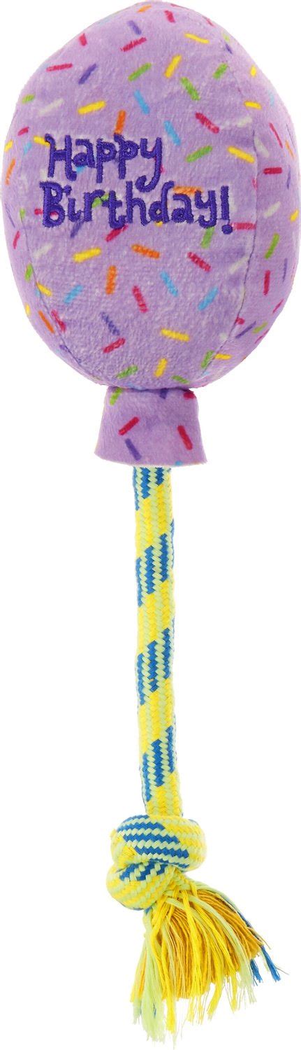 Frisco Birthday Balloon Dog Toy Small Purple