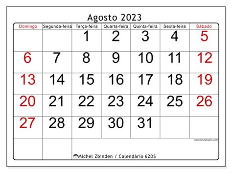 Calendário De Agosto De 2023 Para Imprimir “484ds” Michel Zbinden Br