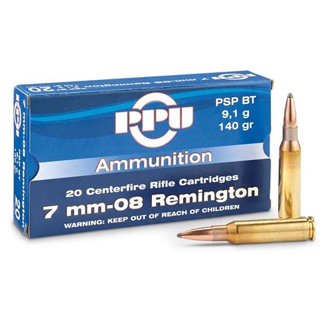 Ppu 7mm 08 Remington Psp Bt 140 Grain 20 Rounds 223070 7mm 08