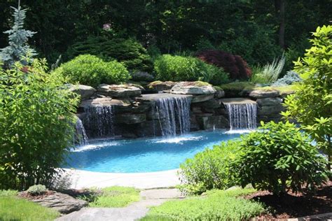 This Backyard Landscaping And Water Feature Swimming Pool