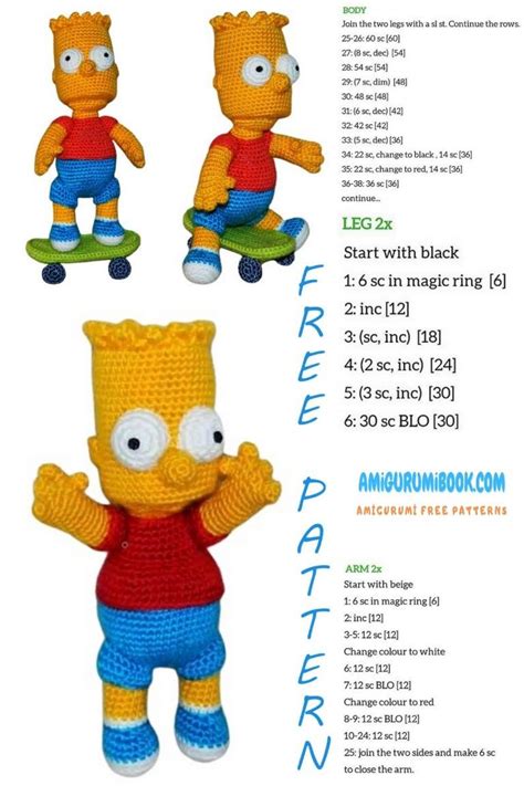 Bart Simpson Amigurumi Free Pattern Doll Amigurumi Free Pattern Crochet
