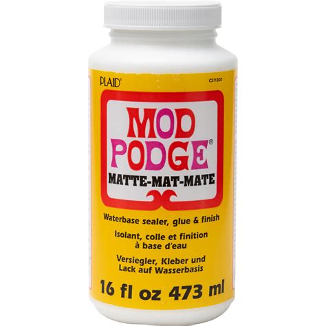 As a glue it is easy to apply and holds tight. Shop Plaid Mod Podge ® Matte, 16 oz. - CS11302 | Plaid Online