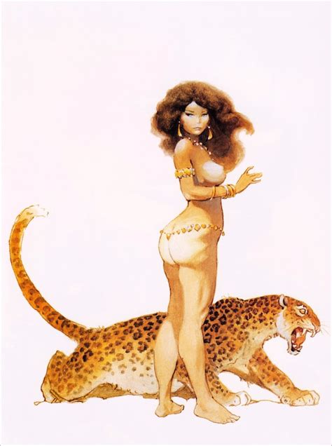 Frank Frazetta Nude Female With Leopard Wild Big Cat Woman Etsy