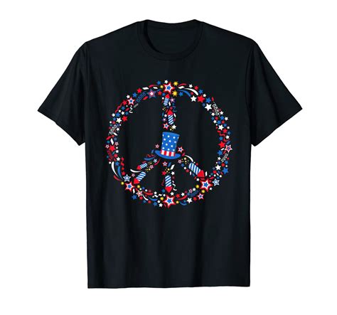 Cool July 4th Hippie Shirts 4th Of July Peace Sign T Shirt Kinihax