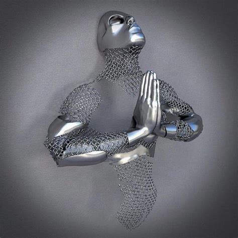 Modern Abstract Stainless Steel Human Body Sculpture Metal Art Wall ...