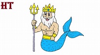 How to draw Poseidon Cute and Easy - YouTube