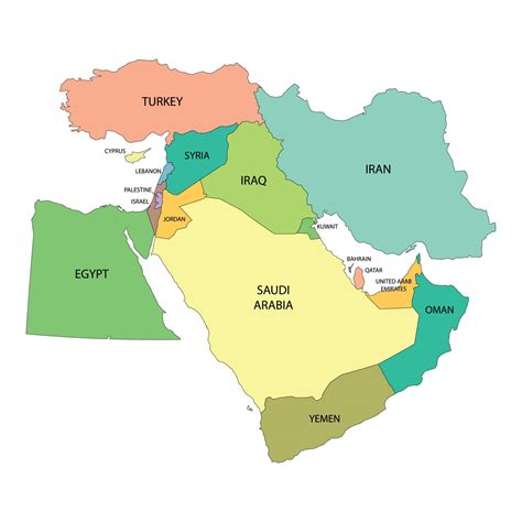 Mapa Do Oriente Médio 6600503 Vetor No Vecteezy