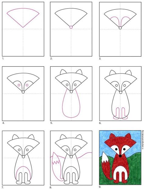 Easy How To Draw A Fox Tutorial And Fox Coloring Page · Art Projects