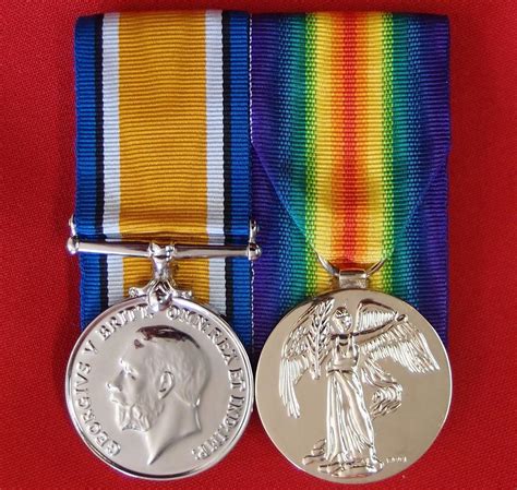 Replica Ww1 Medal Pair For Australia Uk Canada Nz Commonwealth Jb