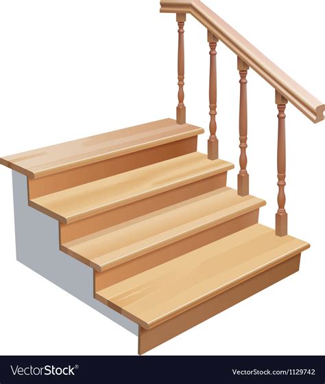 Wooden Stairs Royalty Free Vector Image Vectorstock