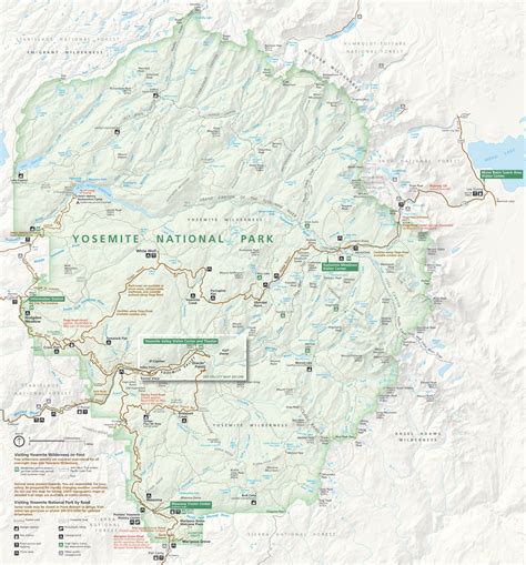 Road Map Of Yosemite National Park London Top Attractions Map
