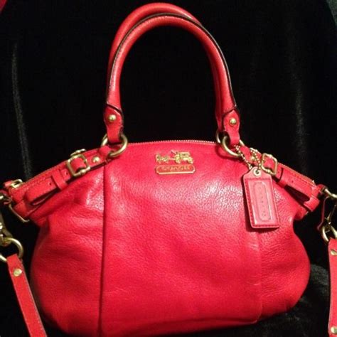 selling this coach madison sophia red leather purse 18609 euc in my poshmark closet my