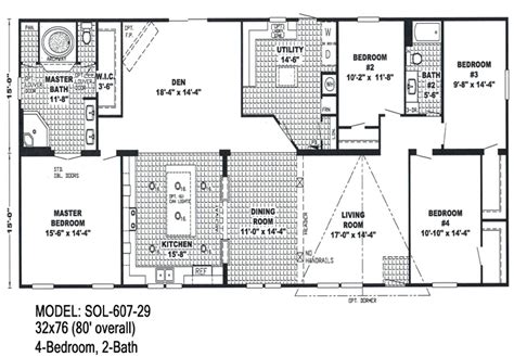4 Bedroom Double Wide Mobile Home Floor Plans Resnooze Com