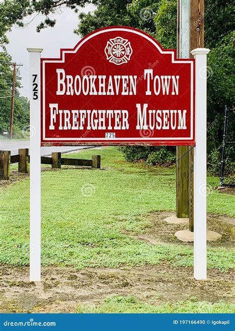 Brookhaven Town Sign Firefighter Museum America Editorial Image Image
