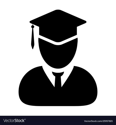 Education Icon Male Student Person Profile Avatar Vector Image