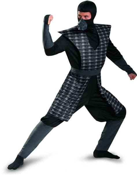 Adult Mens Black Evil Ninja Mortal Kombat Smoke Costume