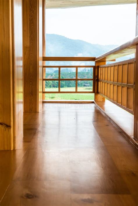 Japanese Style Corridor With Natural View Stock Image Image Of