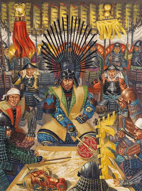 Hideyoshi In Command Yamazaki 1582 Guerrero Samurai Armadura De