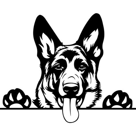 German Shepherd 24 Peeking Smiling Dog Breed K 9 Pet Police Etsy