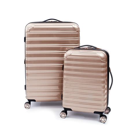 ifly hardside luggage fibertech 2 piece set 20 inch carry on and 28 inch checked luggage rose