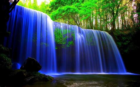 blue waterfall wallpapers top free blue waterfall backgrounds wallpaperaccess