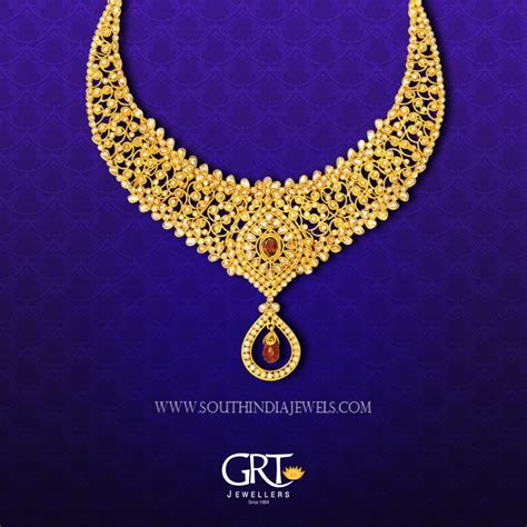Gold Stone Necklace From Grt South India Jewels