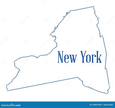 New York State Outline Map Stock Illustration Illustration Of States