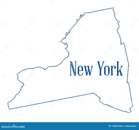New York State Outline Map stock illustration. Illustration of states