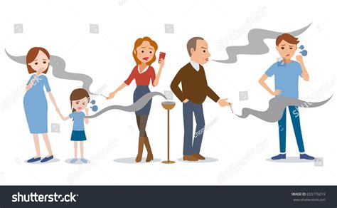 passive smoking concept เวกเตอร์สต็อก ปลอดค่าลิขสิทธิ์ 655776019 shutterstock