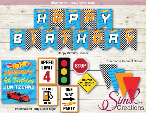 Hot Wheels Party Kit Hot Rods Race Cars Party Printables