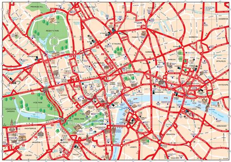 Tourist Map Of London Attractions Sightseeing Museums Sites Sights