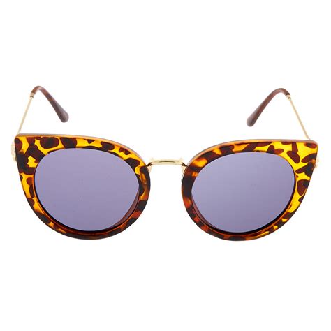 Round Cat Eye Tortoiseshell Sunglasses Brown Claires Us