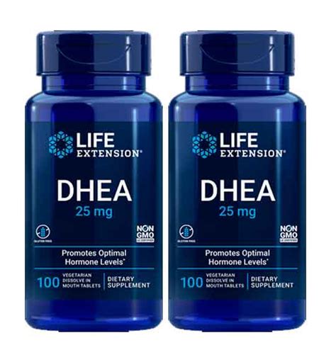 dhea 25 mg life extension 100 comprimidos sublingual em suplementos