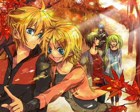 Autumn Group Hatsune Miku Kagamine Len Kagamine Rin Kaito Male Meiko