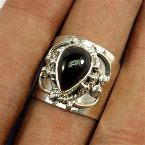 Black Onyx Ring Onyx Ring 925 Sterling Silver Women Ring Etsy
