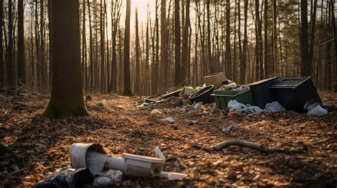 Gran Pila De Basura Pl Stica En El Bosque Ecolog A De La Contaminaci N