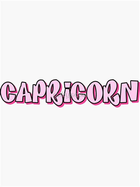 The Word Capricorn Written In Pink And Black Ink