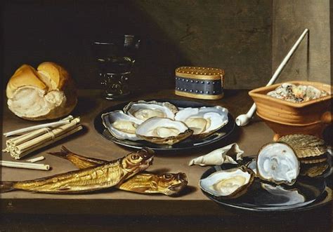 Still Life With Fish And Oysters C1625 1630 Floris Van Schooten