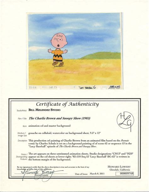 schulz charlie brown snoopy show master background animation cel charlie brown 1983