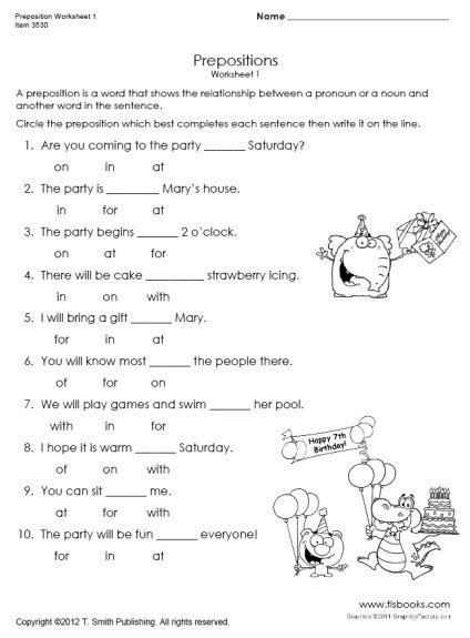 This first grade prepositions resource will keep your students engaged and motivated while they learn about prepositions! Preposition Worksheets 4th Grade