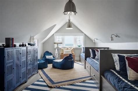 Maybe you would like to learn more about one of these? This attic bedroom shared by three boys has a no frilled ...