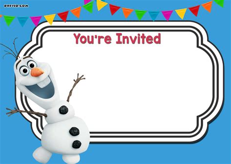 Free Printable Olafs Frozen Adventure Invitation Template Download