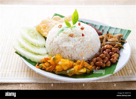Nasi Lemak Malay Traditional Rice Meal Stock Photo Alamy