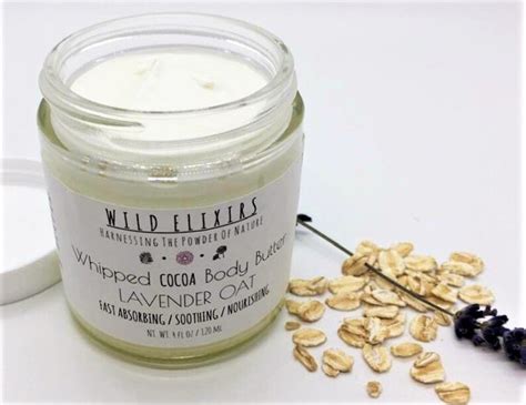 Lavender And Oat Whipped Body Butter Light Fast Absorbing Body Etsy