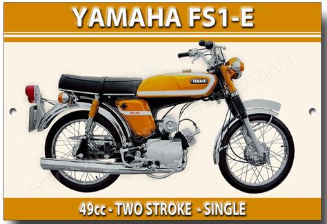 Yamaha Fs1e Metal Signvintage Japanese Motorcycles Ebay Vintage